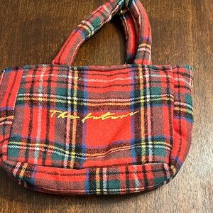 Plaid Tote Bag in Red and Green